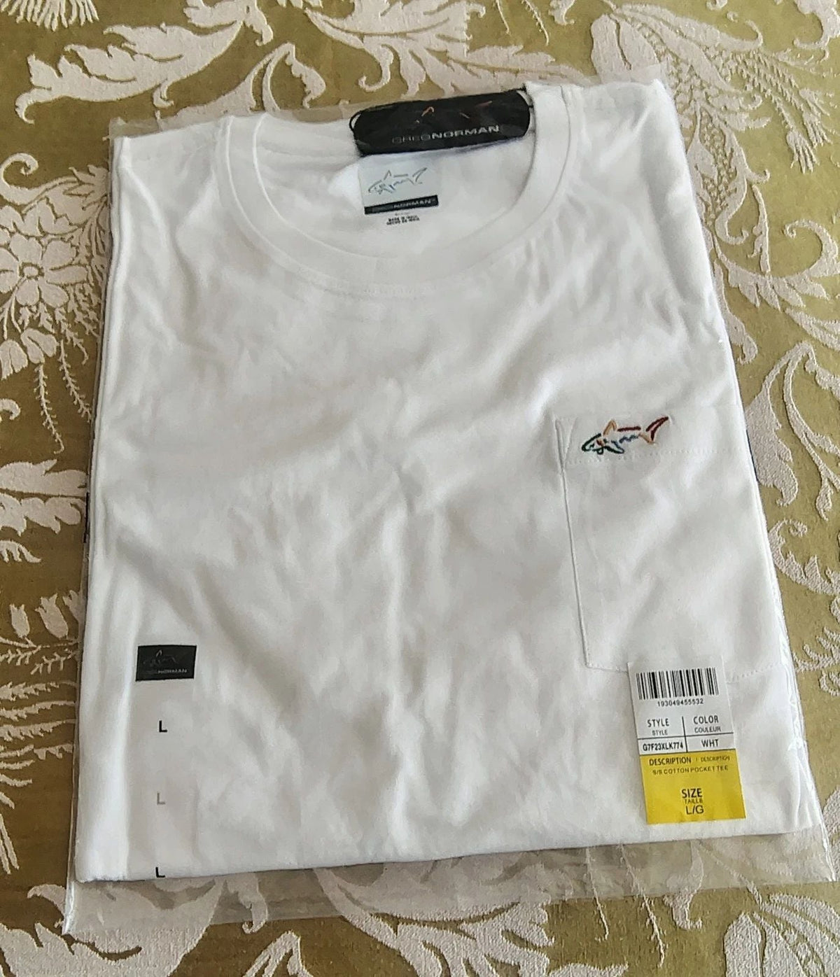 Greg Norman Casual Short Sleeve White Mens Golf/Leisure/Gym NEW Size L Unisex