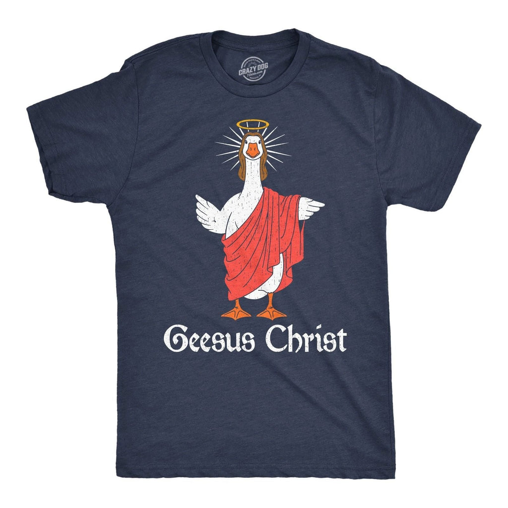 Mens Funny T Shirts Geesus Christ Sarcastic Religious Goose Tee For Men Unisex