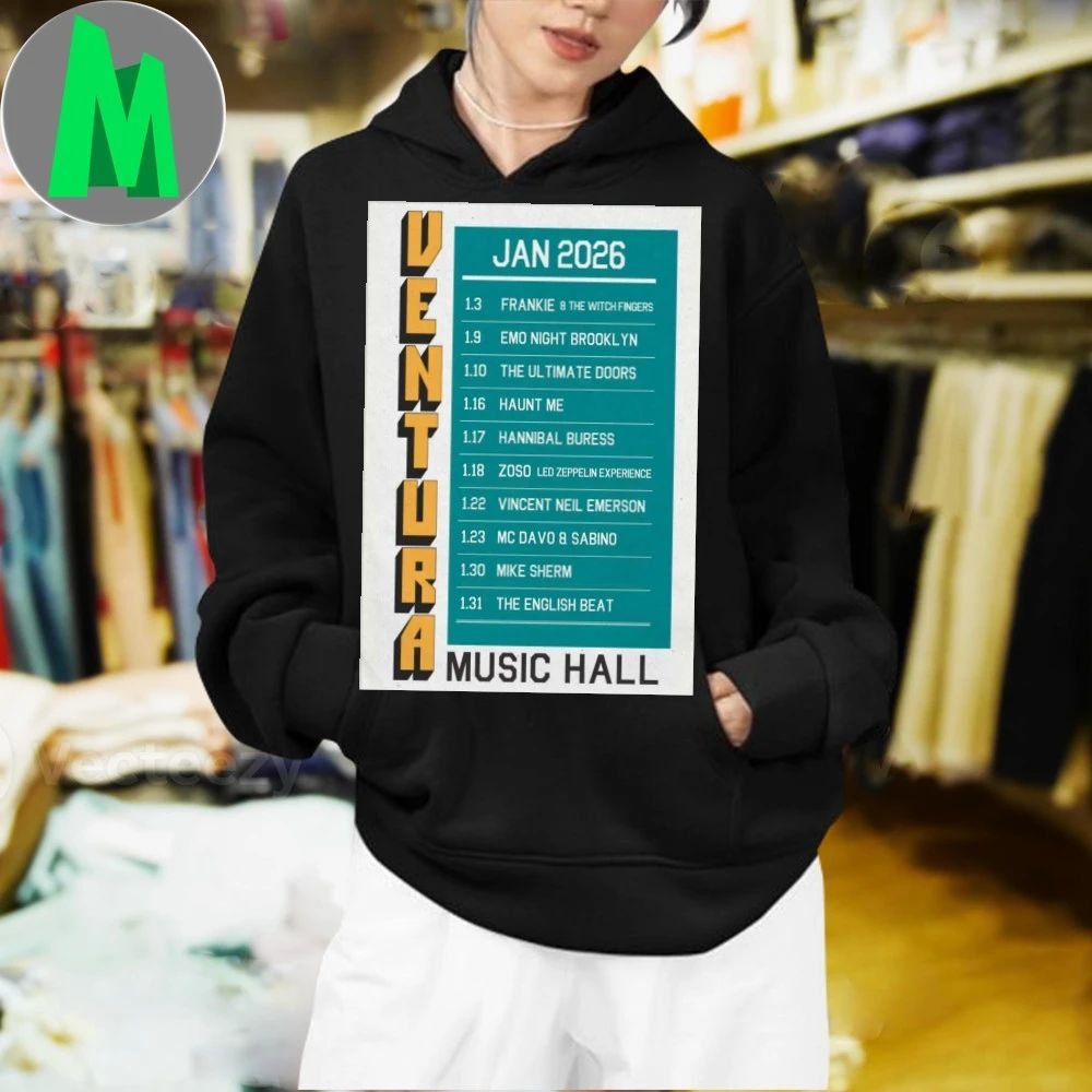 Ventura Music Hall Tour January 2026 Poster Shirt Unisex