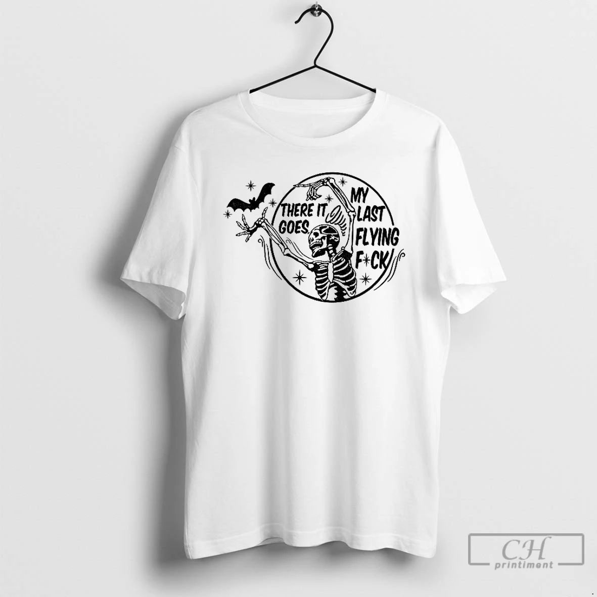 Classic Skeleton Dancing There It Goes My Last Flying Fuck Halloween 2025 T Shirts Unisex