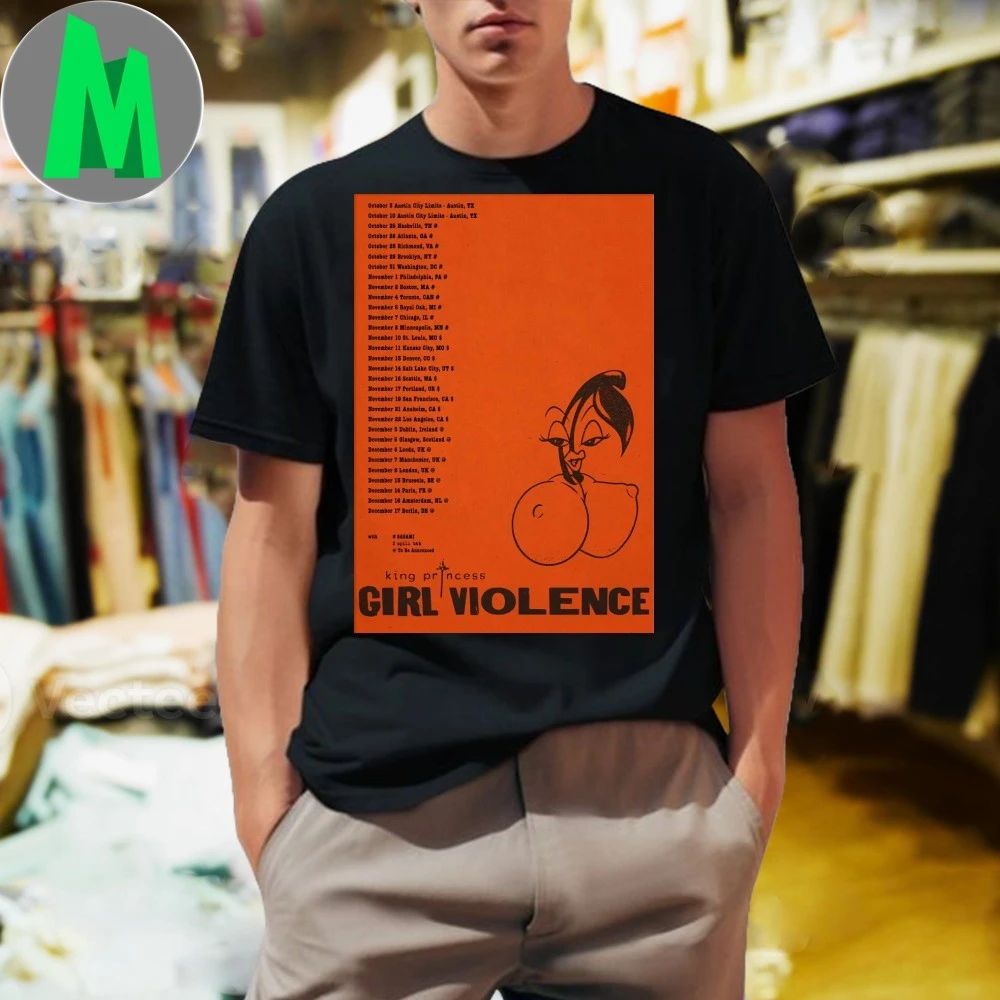 King Princess Girl Violence Tour 2025 Poster Shirt Unisex