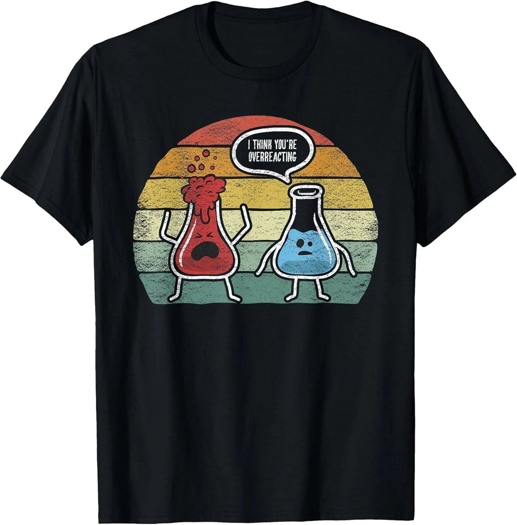 Retro Vintage I Think You're Overreacting Fun Nerd Cotton Tee - MADE IN USA Unisex