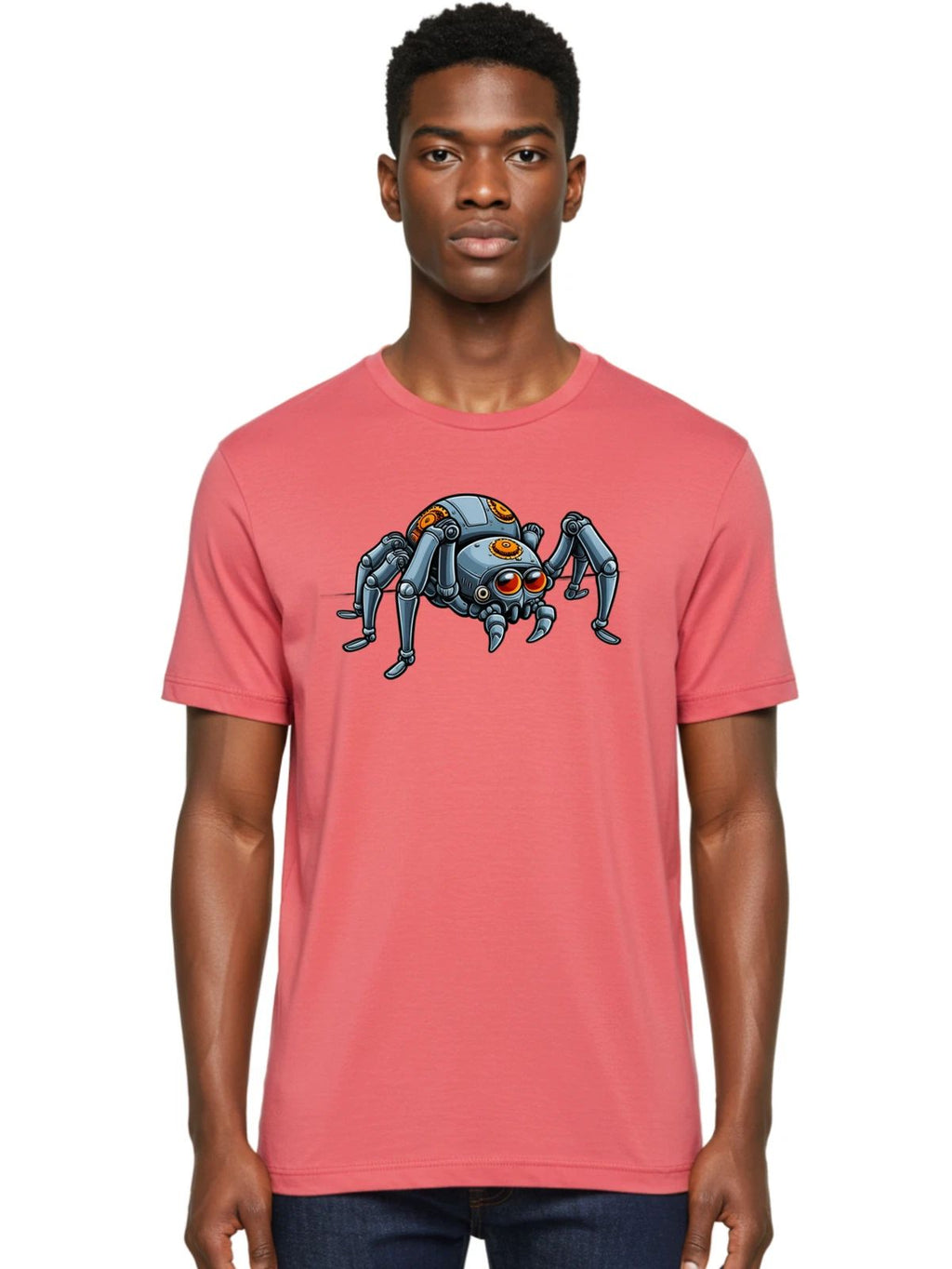 Robot-Spider-4 Mens Graphic Tee, 100% Cotton, Casual Summer Wear Unisex