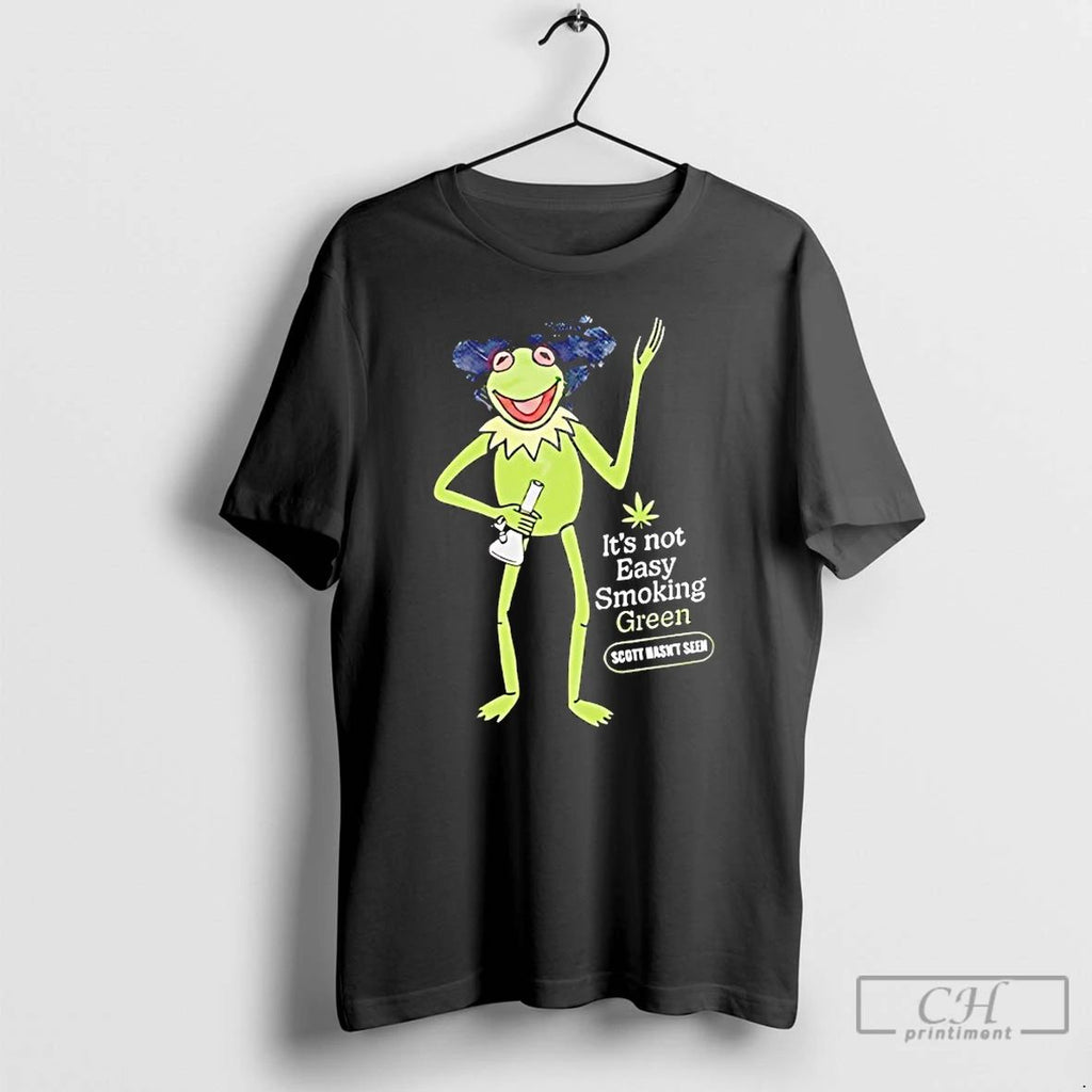 Classic Kermit The Frog Its Not Easy Smoking Green T Shirts Unisex