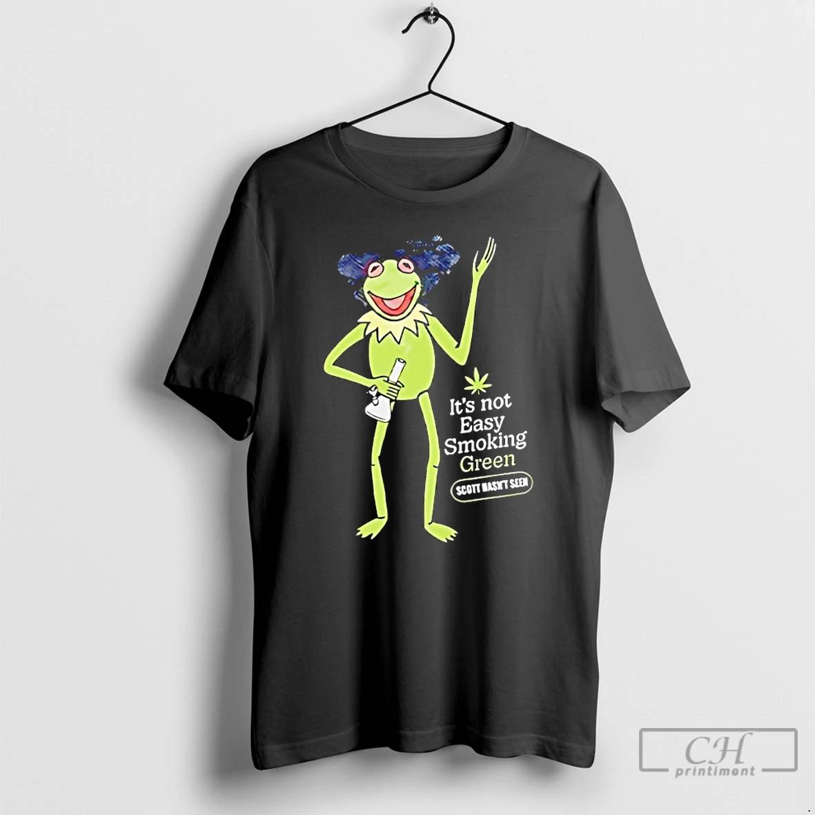 Classic Kermit The Frog Its Not Easy Smoking Green T Shirts Unisex