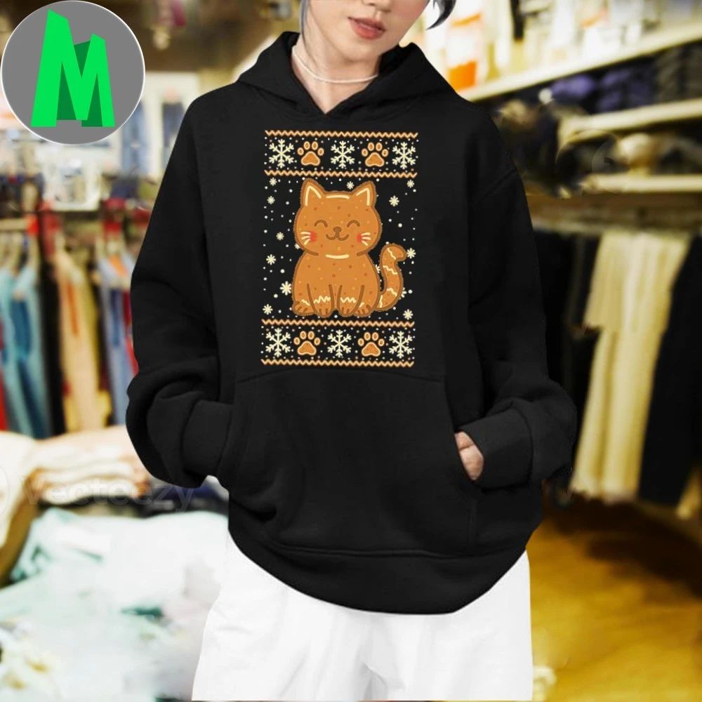 Gingerbread Cat Sweater Shirt Unisex