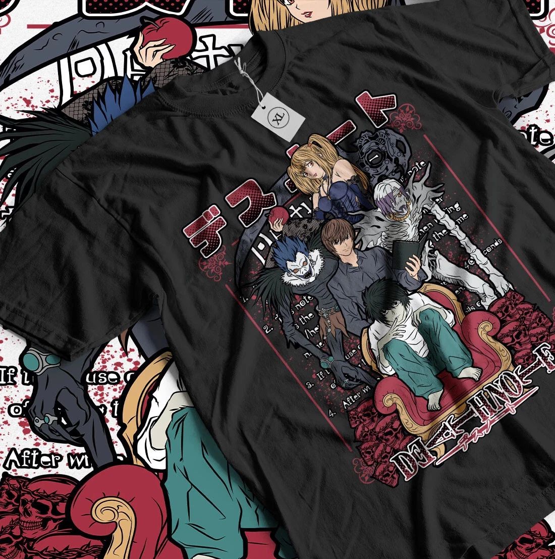 Death Note L Kira Ryuk Manga Strip Horror Anime Unisex - Black Unisex