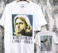 Vintage Memorial Kurt Cobain 1967-1994 Shirt Double Sides Unisex Unisex