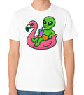 Funny Alien Flamingo Float Graphic Unisex Summer Sci Fi Humour Tee Unisex