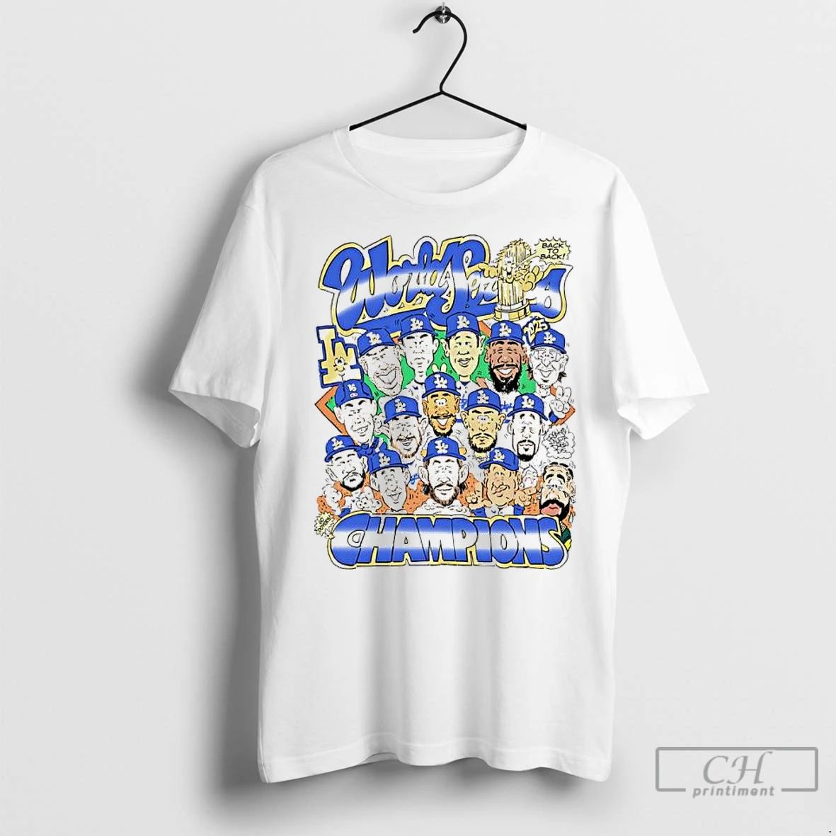 Premium 2025 World Series Champions Los Angeles Dodgers Back To Back Caricature Unisex