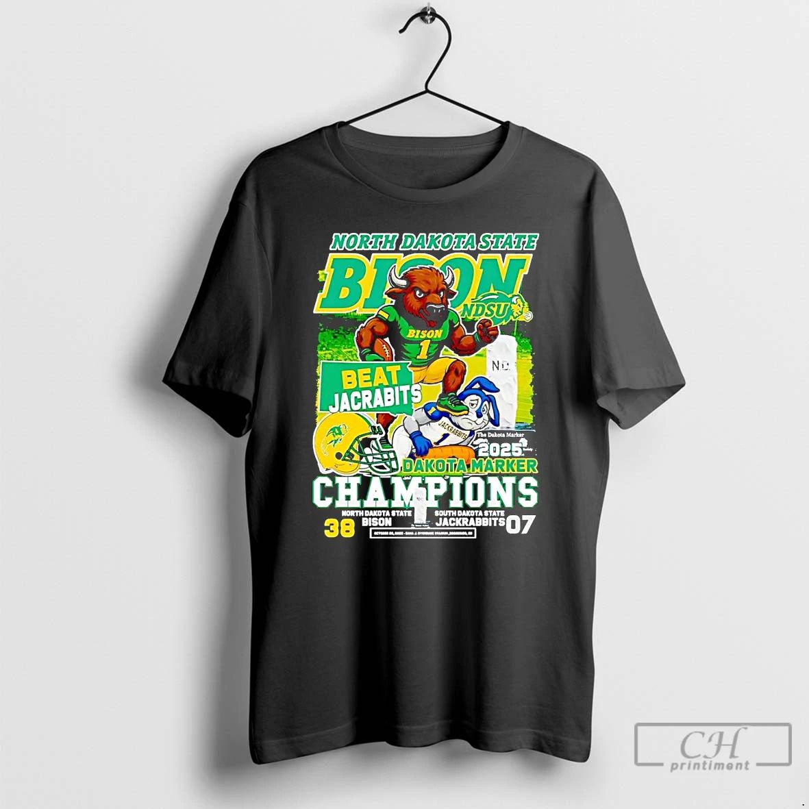 Classic North Dakota State Bison Beat Jackrabbits 2025 Dakota Marker Champions T Shirts Unisex