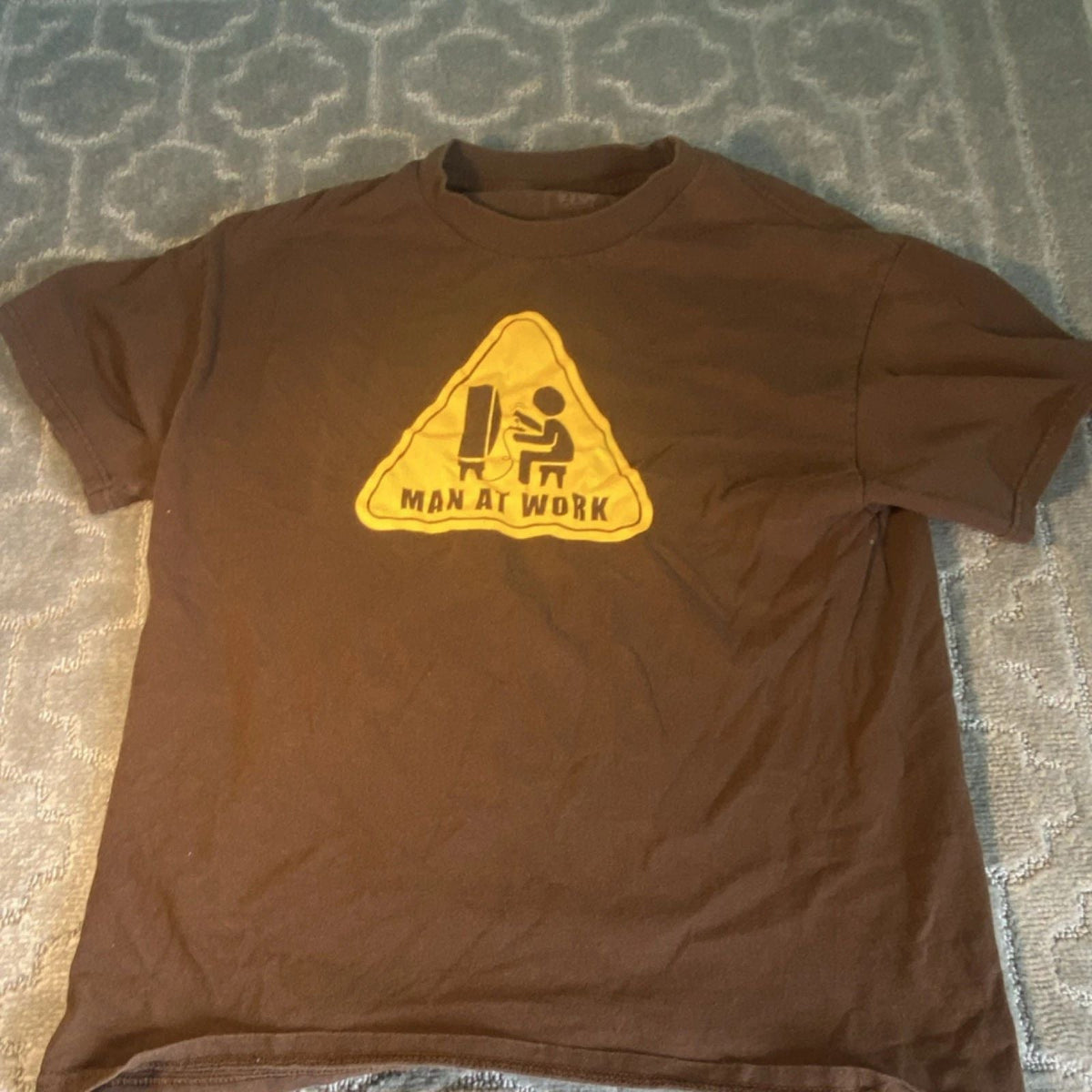 Graphic Oversized Brown Knit Crew Neck Short Sleeve Adults Teens Unisex