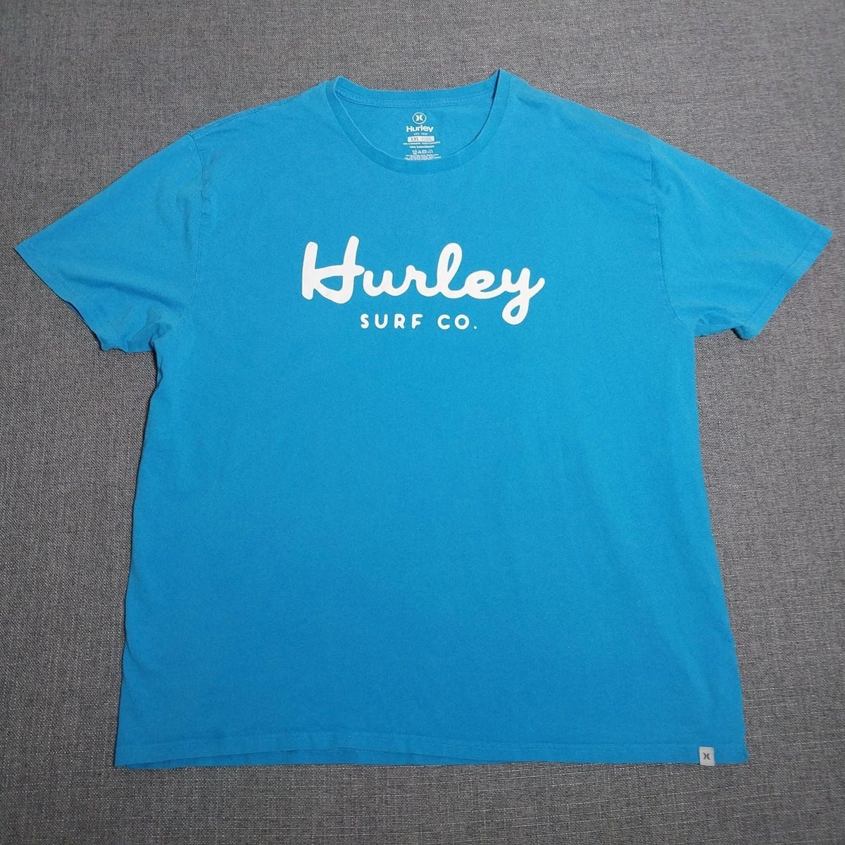 Men's Hurley Surf Co 2XL Short Sleeve T Shirt Blue Unisex
