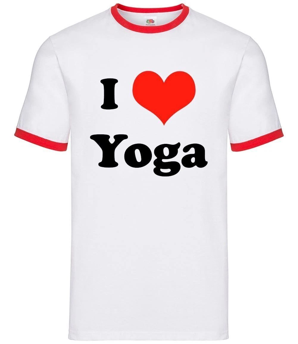 I Love Yoga - Mens Ringer - Fitness Exercise Spiritual Workout Unisex