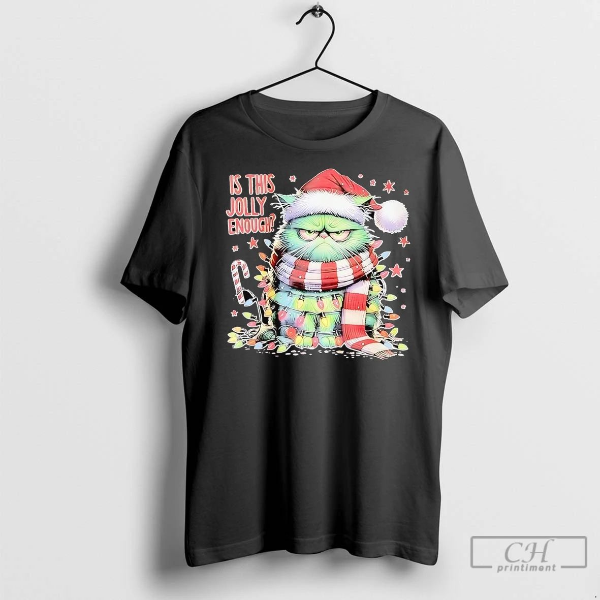 Premium Cat Is This Jolly Enough Christmas Unisex
