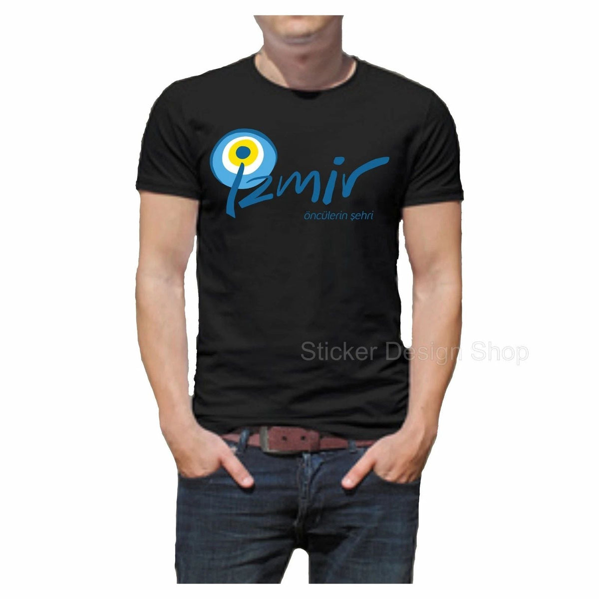 Izmir Print Cotton Fruit of The Loom Türkiye Black Unisex