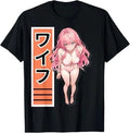 Anime Pink Hair Waifu T Shirt Size S - 5XL Gift For Friends Unisex