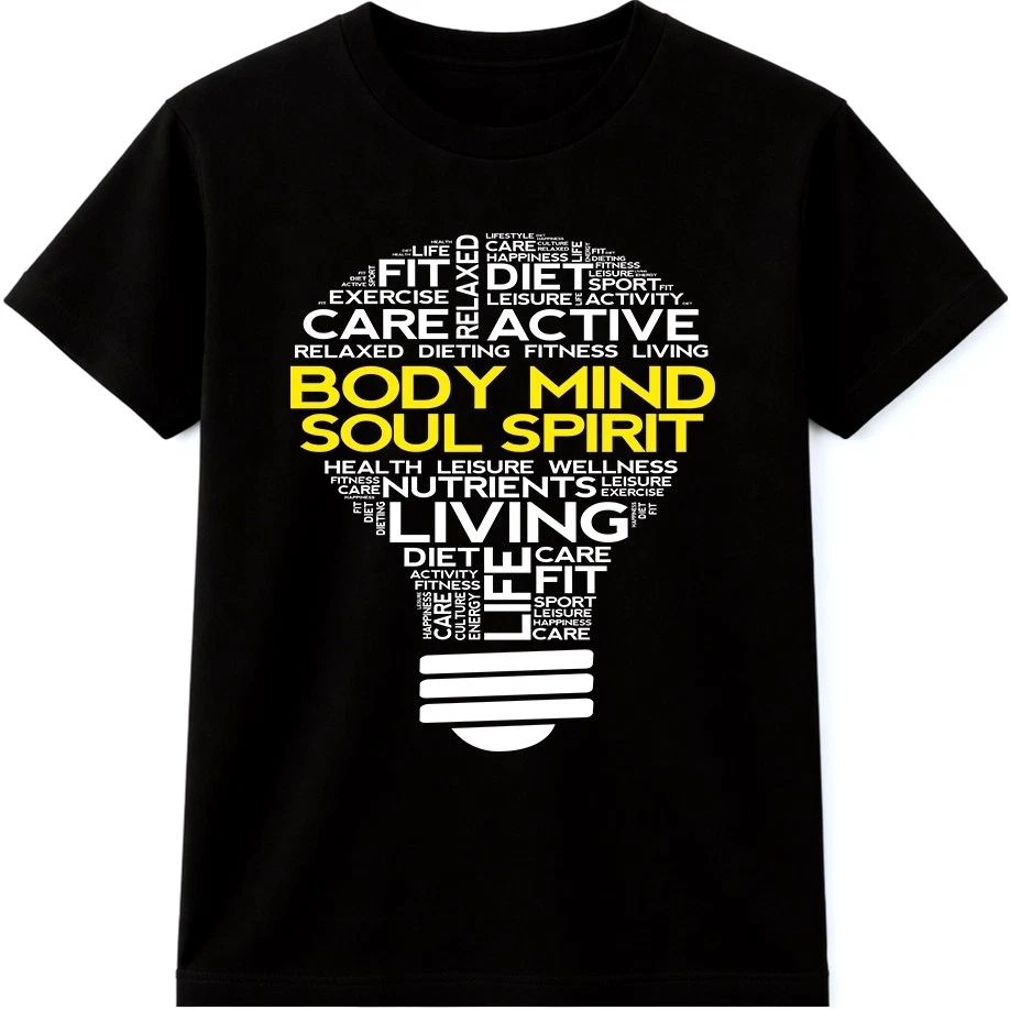 Mind Body Spirit T Shirt Yoga Meditation Fitness Wellness Graphic Tee Unisex