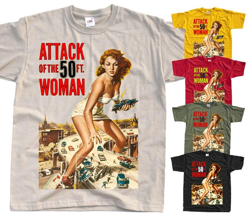 Attack of the 50 Foot Woman V1 1958 T SHIRT TEE Horror beige black S-5XL Unisex