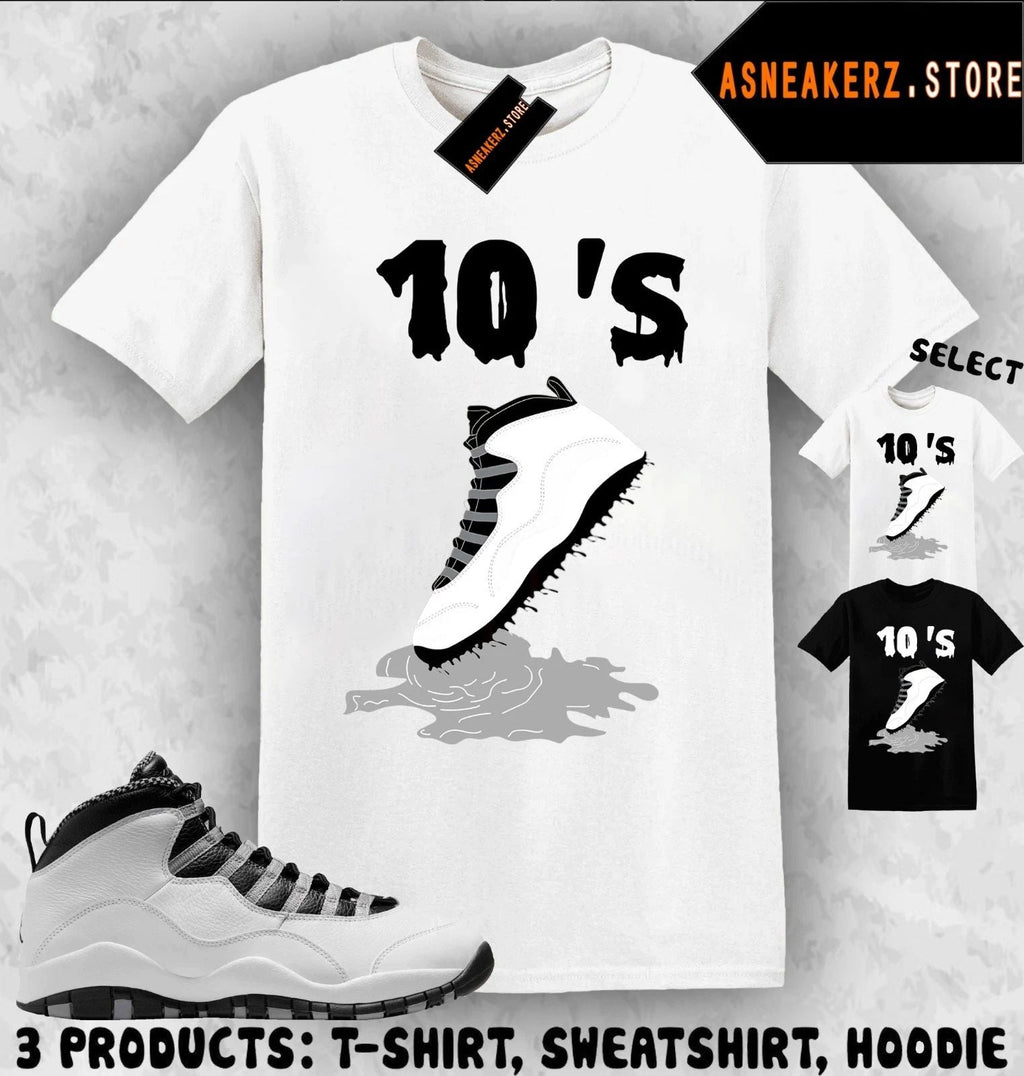 Tee Shirt Matching AJ 10 OG Steel 2025 Match Sneaker Shoe Dripping 10s Unisex