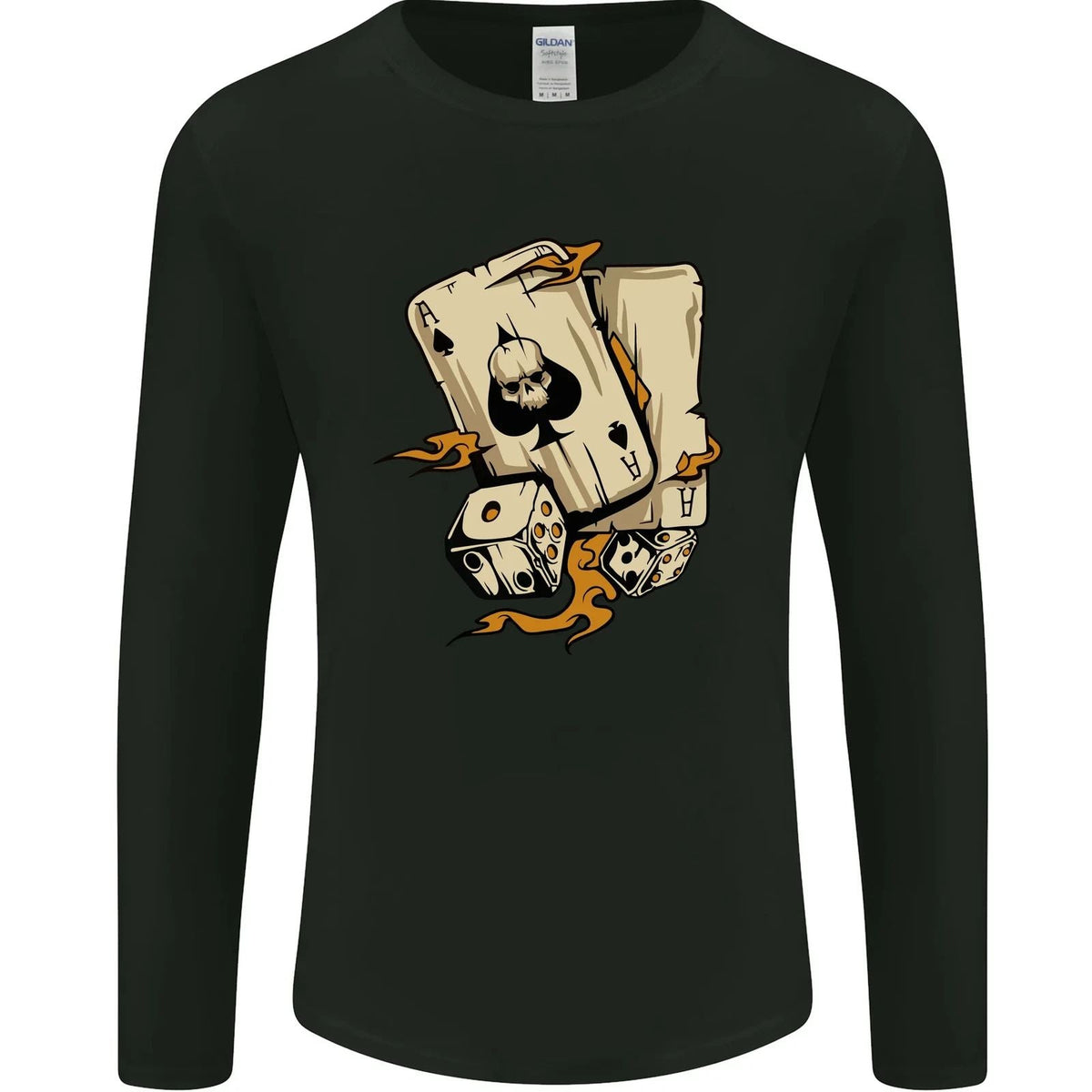 Skull Ace of Spades Heavy Metal Rock Music Mens Long Sleeve Unisex