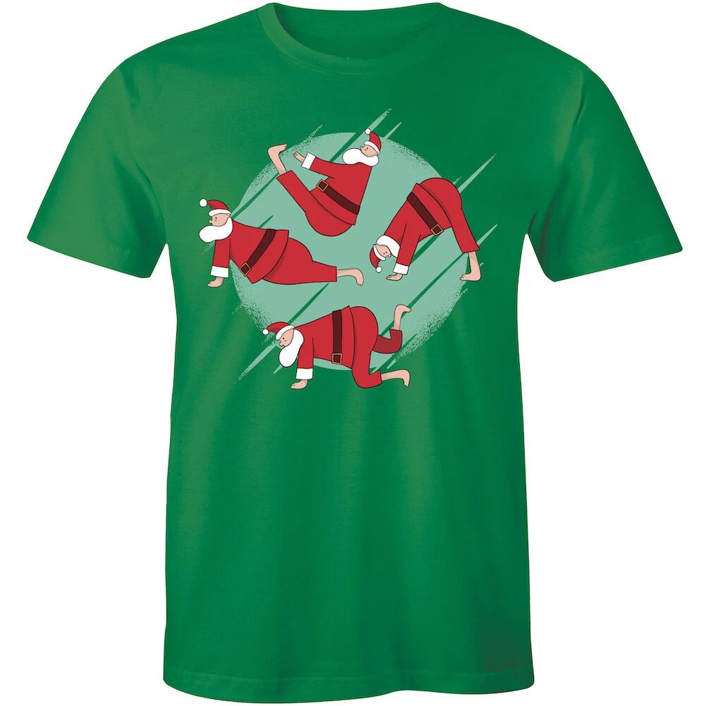 Santa Claus Yoga Poses Funny Meditation Pose Men's Christmas Xmas Tee Unisex
