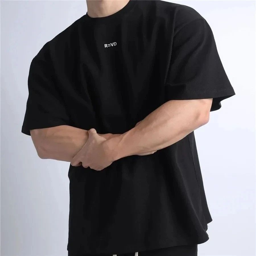OVERSIZED COTTON WORKOUT SHIRT SHORT SLEEVE T SHIRT MEN GYM OUTDOORS LOOSE FIT Unisex