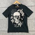 Zara Mens L Large Slim Fit Black Skull Short Sleeve Crew Neck 34310 Unisex