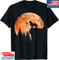 Golden Retriever and Moon Silhouette Dog Lover Halloween , Halloween Tees Unisex