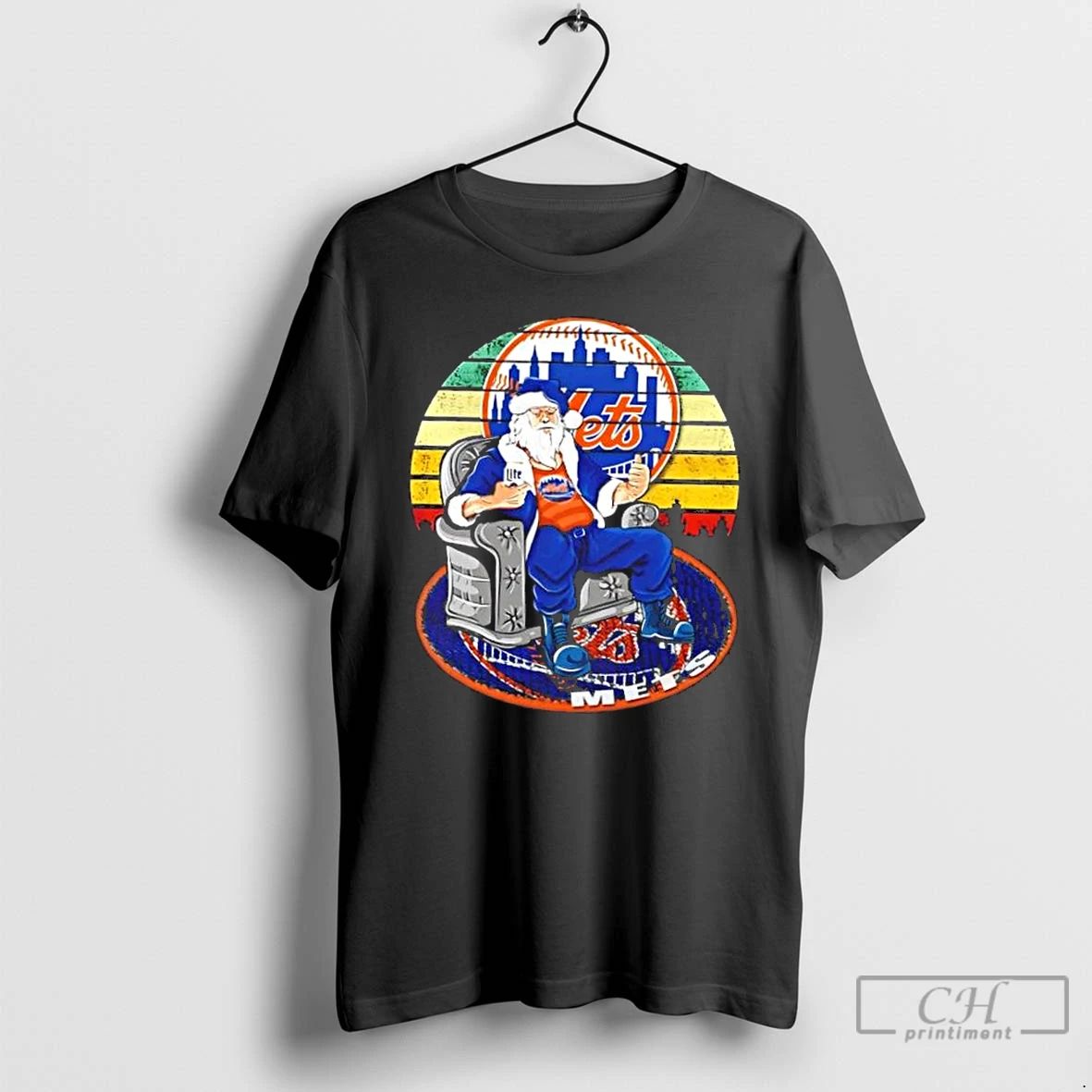 Classic New York Mets X Santa Claus Christmas Vintage T Shirts Unisex