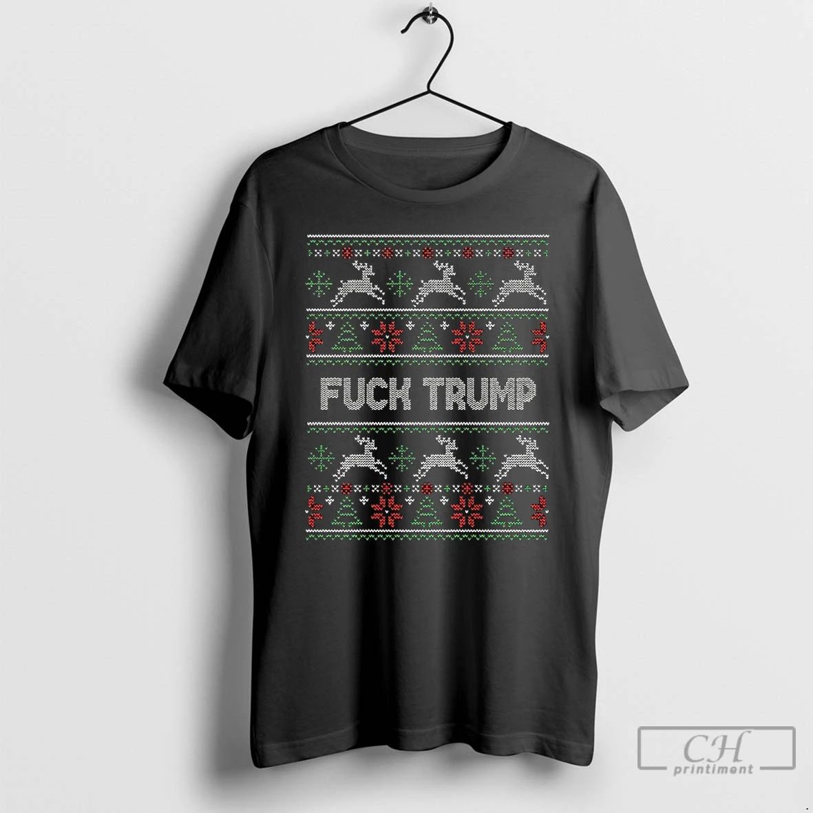 Premium Fuck Trump Anti Trump Ugly Christmas T Shirts Unisex