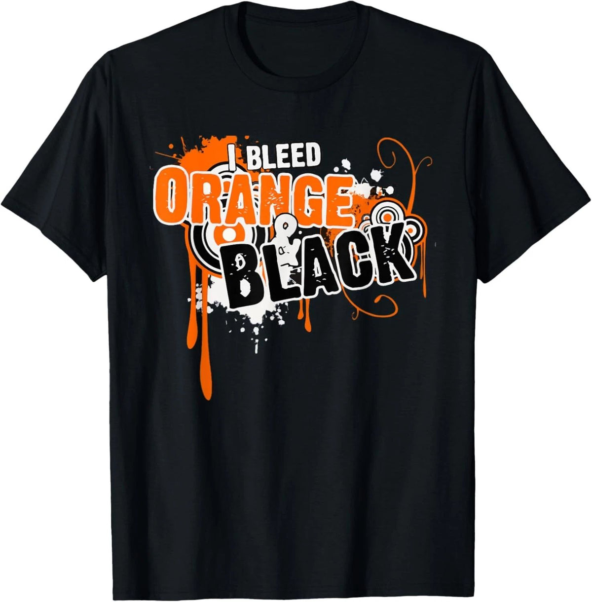 I Bleed Black & Orange Sports Team Game Day Unisex