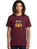 Flaming-Owl Mens Graphic Tee, 100% Cotton, Casual Summer Wear Unisex