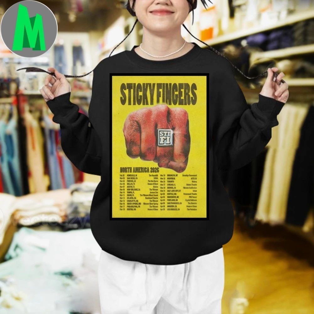 Original Sticky Fingers North America 2026 Tour Poster Shirt Unisex