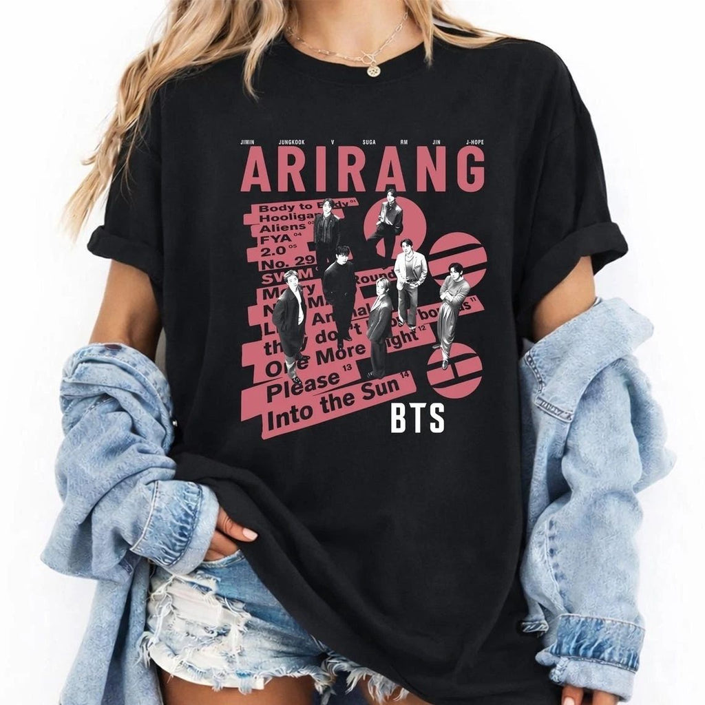 BTS Arirang World Tour Shirt, Bangtan 2026 Concert Tee, Merch Gift for Kpop Fan Unisex