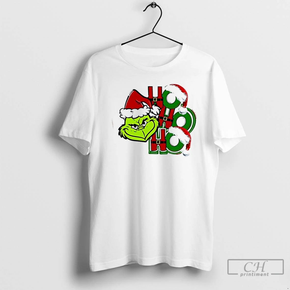 Classic Grinch Ho Ho Ho Santa Hat Merry Christmas T Shirts Unisex