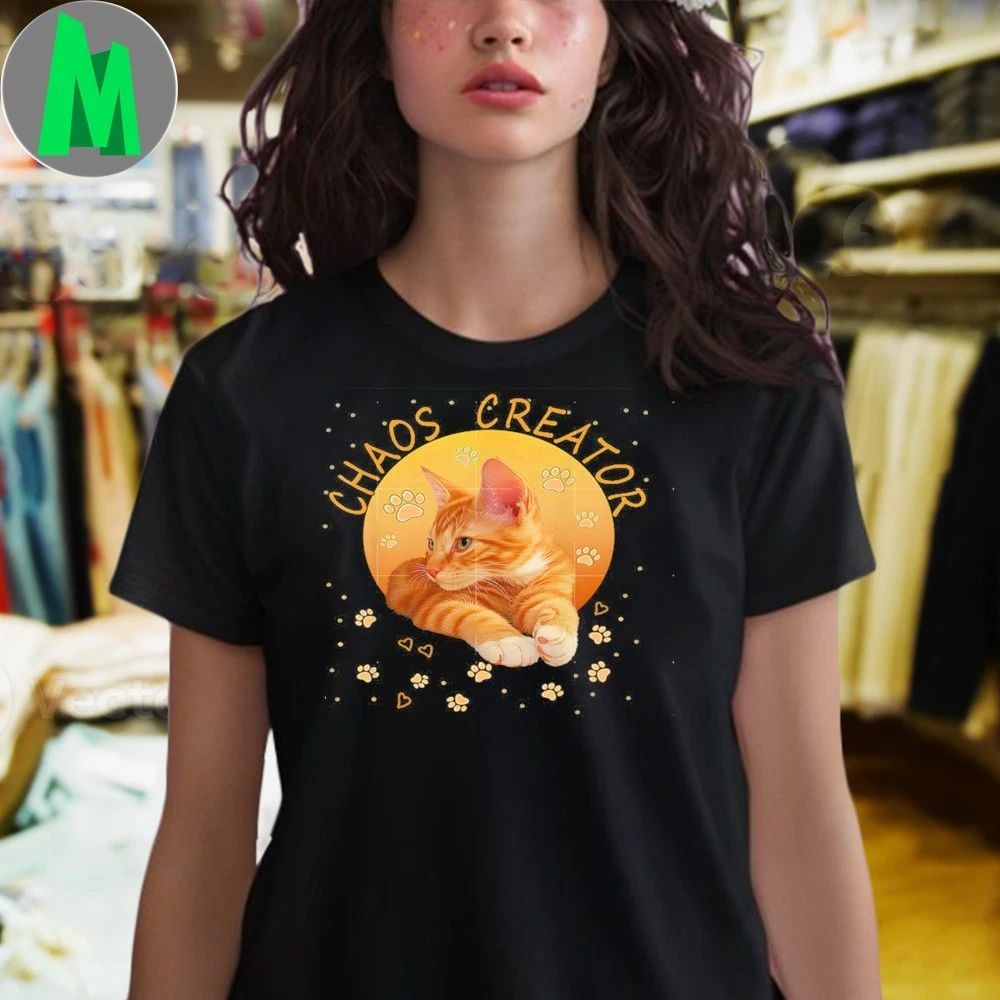 Orange Tabby Ginger Kitten Cat Lovers Mom Dad Chaos Creator Shirt Unisex