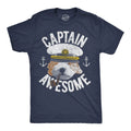 Mens Funny T Shirts Captain Awesome Sarcastic Cute Puppy Graphic Novelty Tee for Unisex