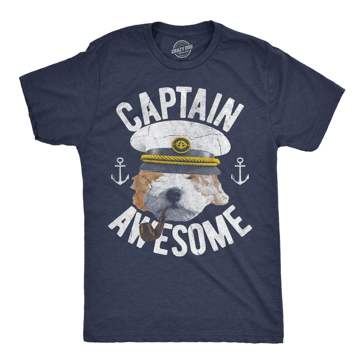 Mens Funny T Shirts Captain Awesome Sarcastic Cute Puppy Graphic Novelty Tee for Unisex