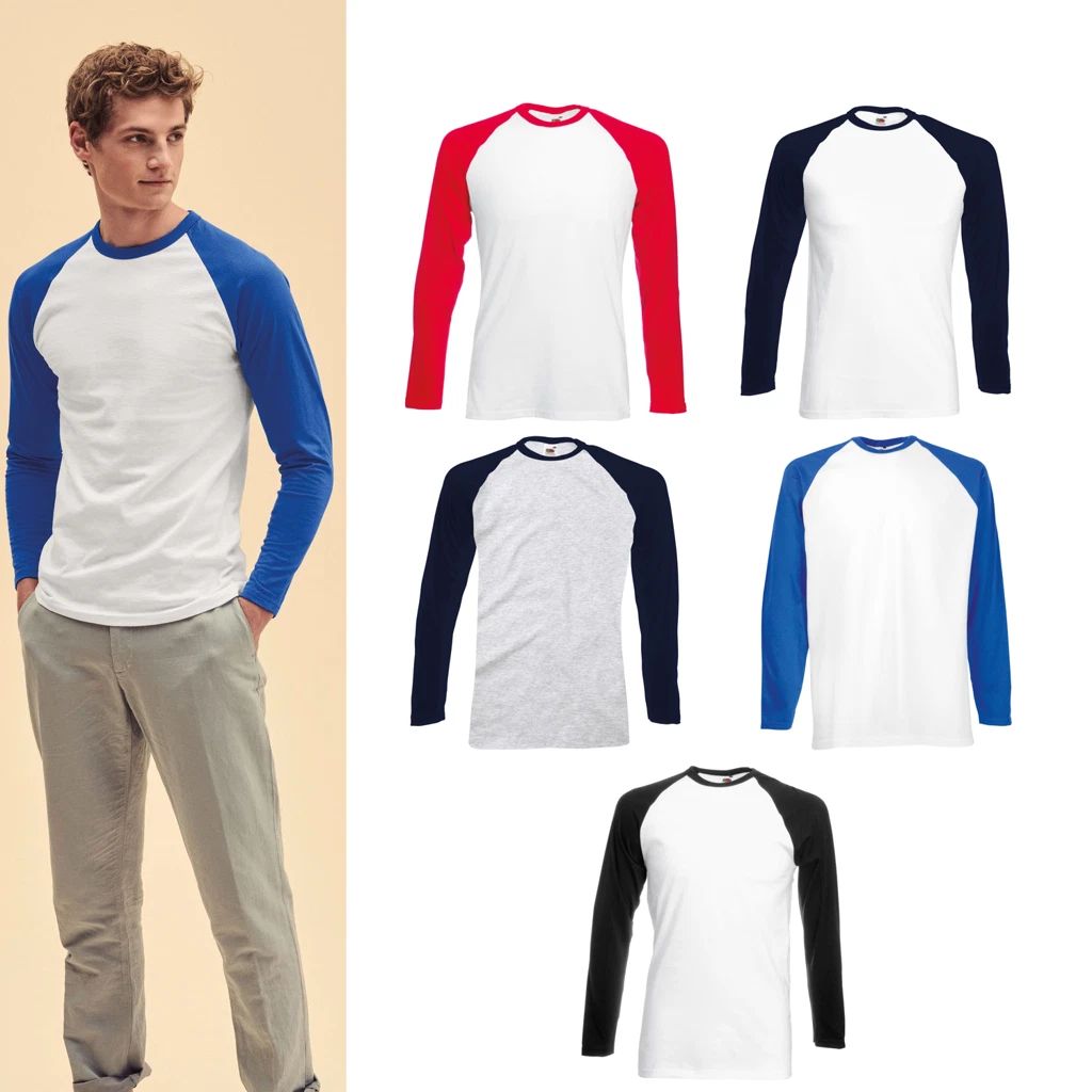 Fruit of the Loom Long sleeve baseball T 61-028-0 Unisex