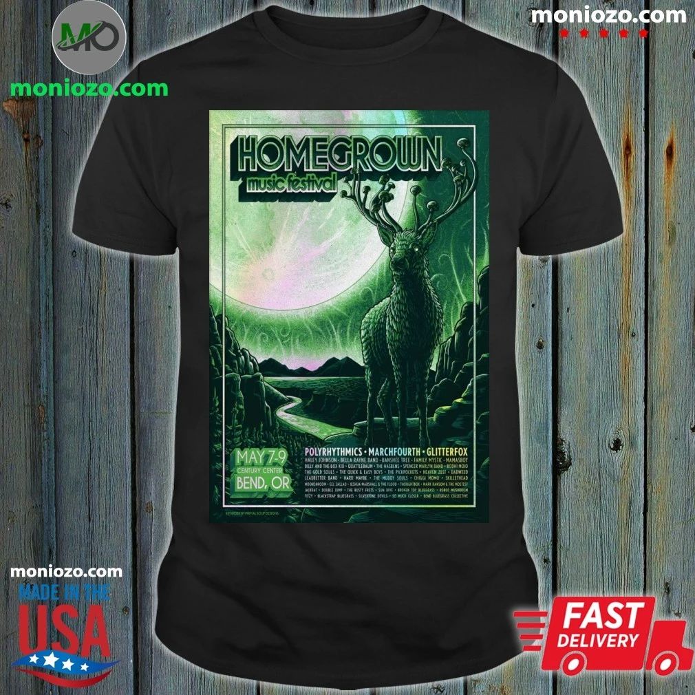 Original Homegrown Music Festival Bend OR 5 7-5 9 2026 Poster Shirt Unisex