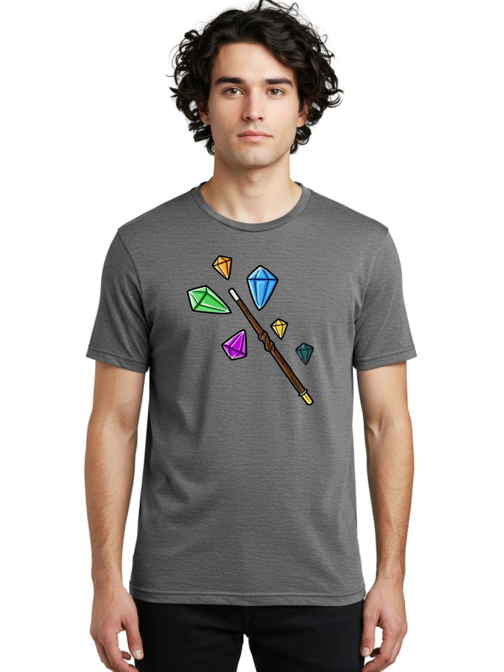Magic-Wand-Jewels Mens Graphic Tee, 100% Cotton, Casual Summer Wear Unisex