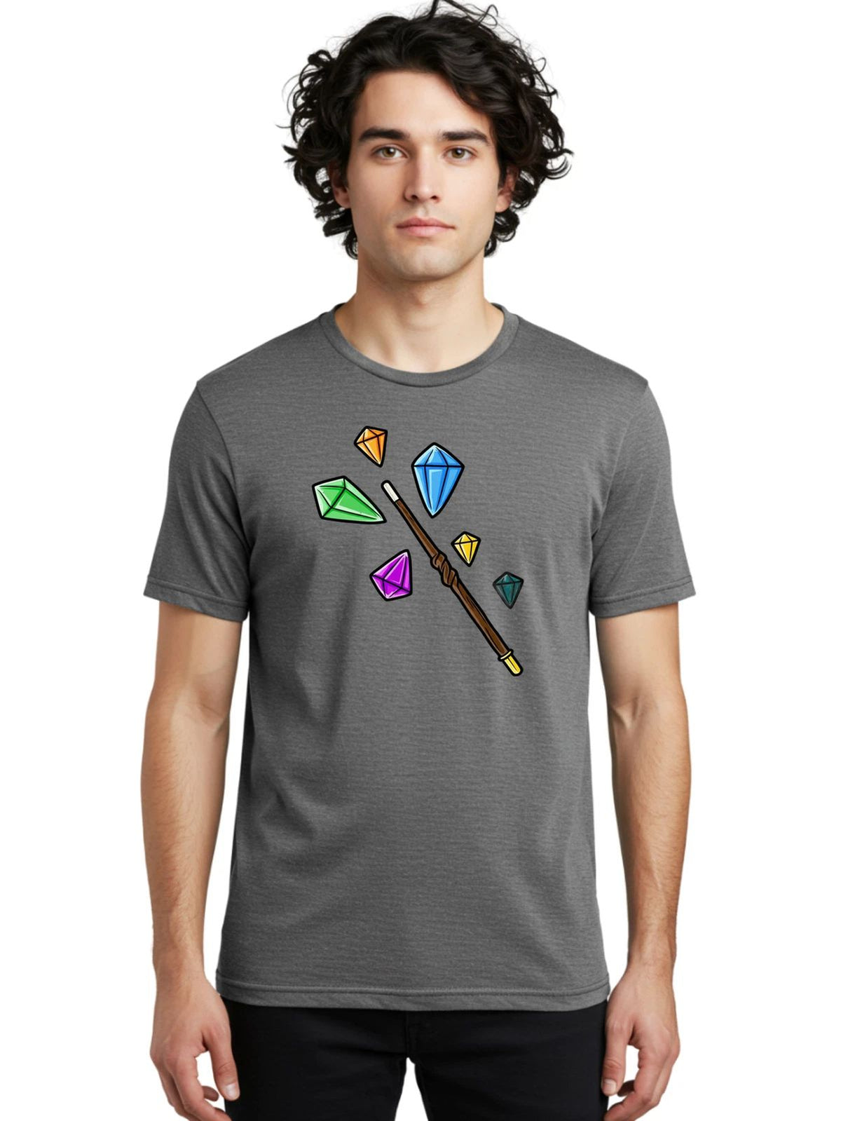 Magic-Wand-Jewels Mens Graphic Tee, 100% Cotton, Casual Summer Wear Unisex