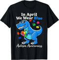 Funny T Rex with Puzzle Autistic Autism Awareness Men Boys Kid Adult Unisex