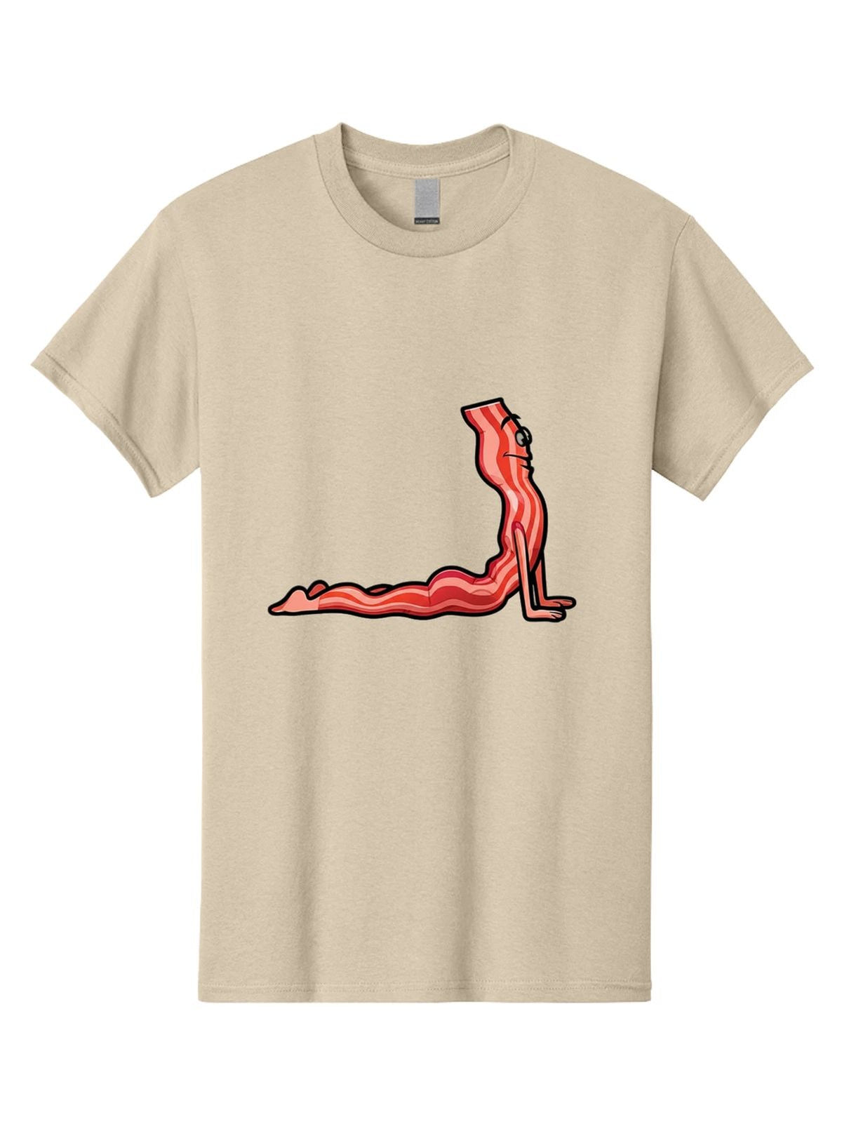 Bacon-Yoga Mens Graphic Tee, 100% Cotton, Casual Summer Wear Unisex