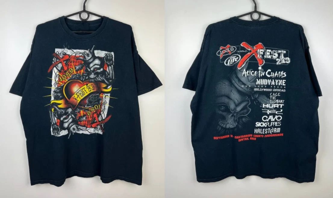2009 X-Fest Alice In Chains Vintage Band Graphic Concert Tee USA S-5XL Unisex