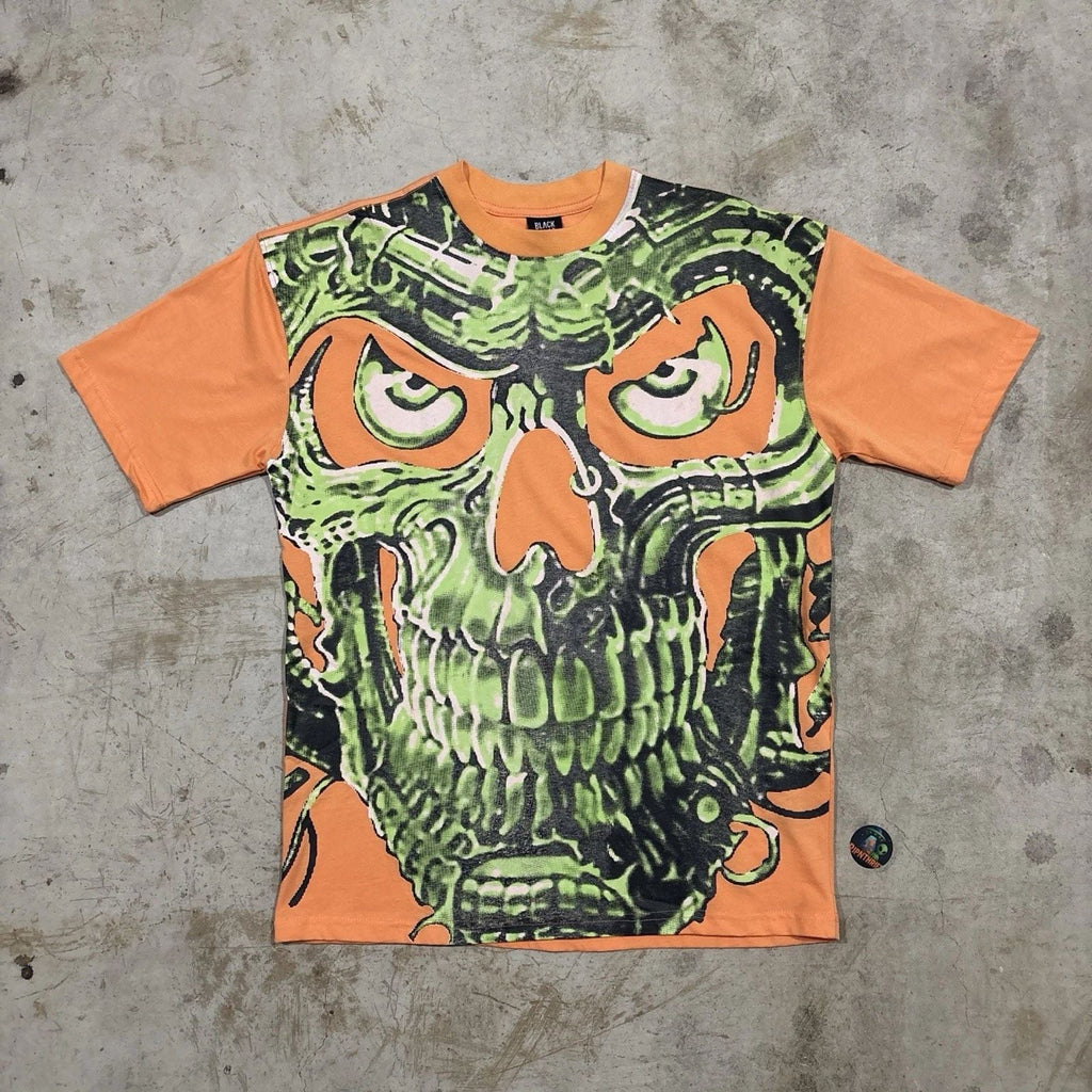 Modern Terminator skull AOP graphic tee Size M Unisex