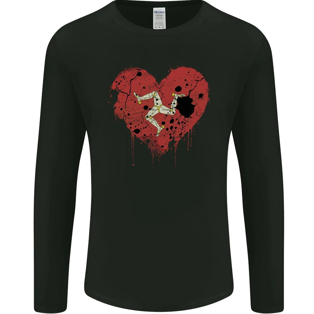 Love Flag Isle of Man Football Mens Long Sleeve Unisex