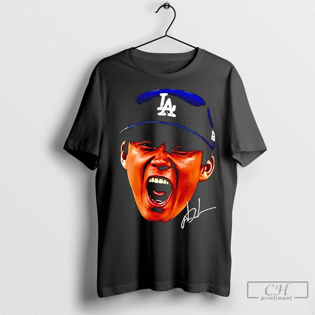 Classic Yoshinobu Yamamoto The Los Angeles Dodgers Face Signature Unisex