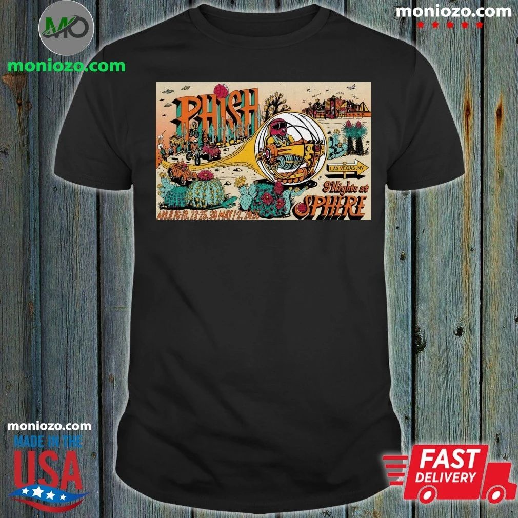 Phish At Sphere April May 2026 Las Vegas Concert Poster Shirt Unisex